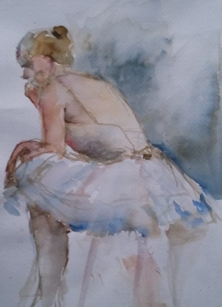 Carla Klein Goldewijk schilderij ‘ballerina aquarel’