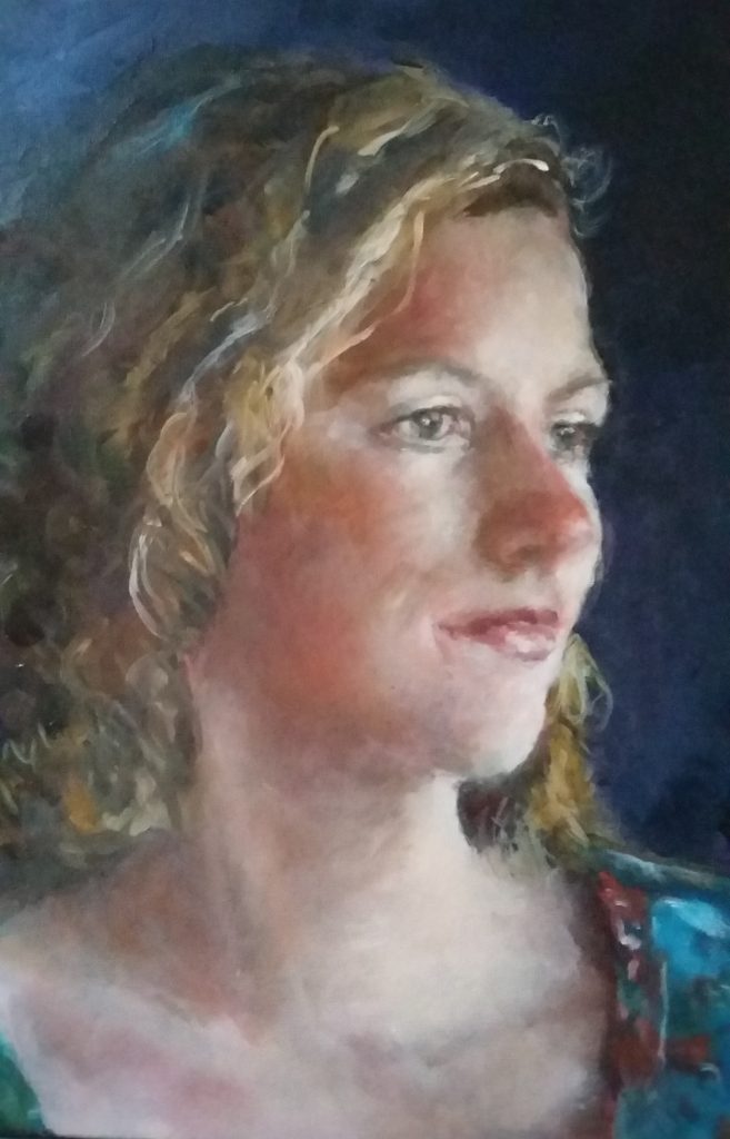 Carla Klein Goldewijk schilderij ‘Jonge vrouw olieverf 2’