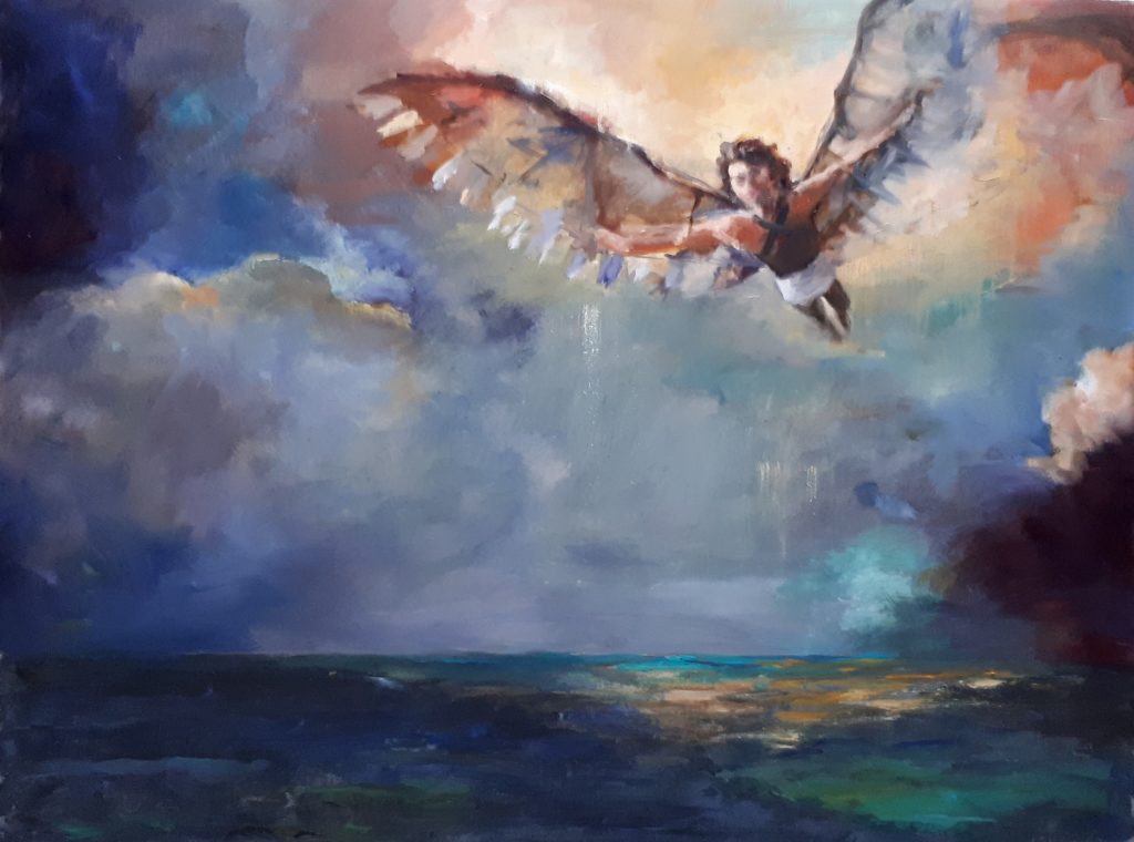 Carla Klein Goldewijk schilderij ‘Icarus olieverf’
